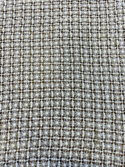Crochet fabric white