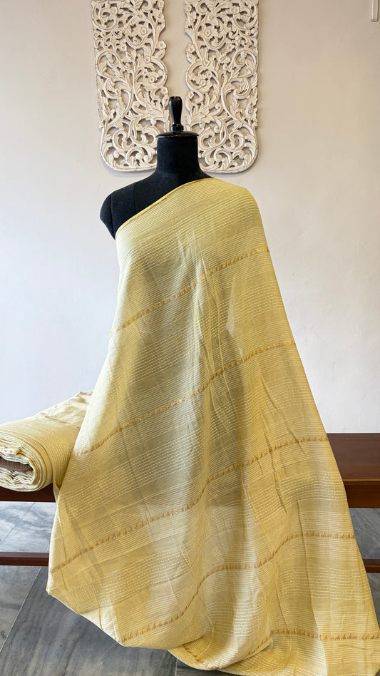 Soft cotton the kantha embroidery and lurex weaving