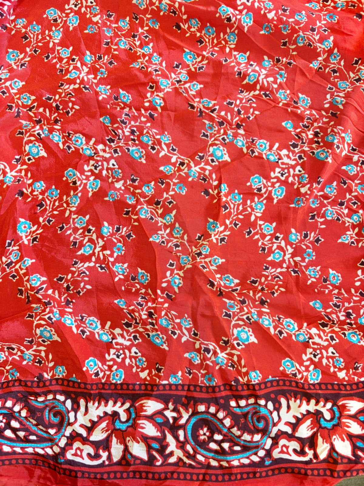 Printed natural crepe
