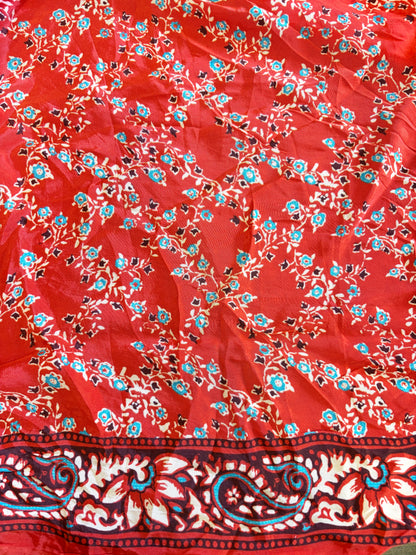 Printed natural crepe
