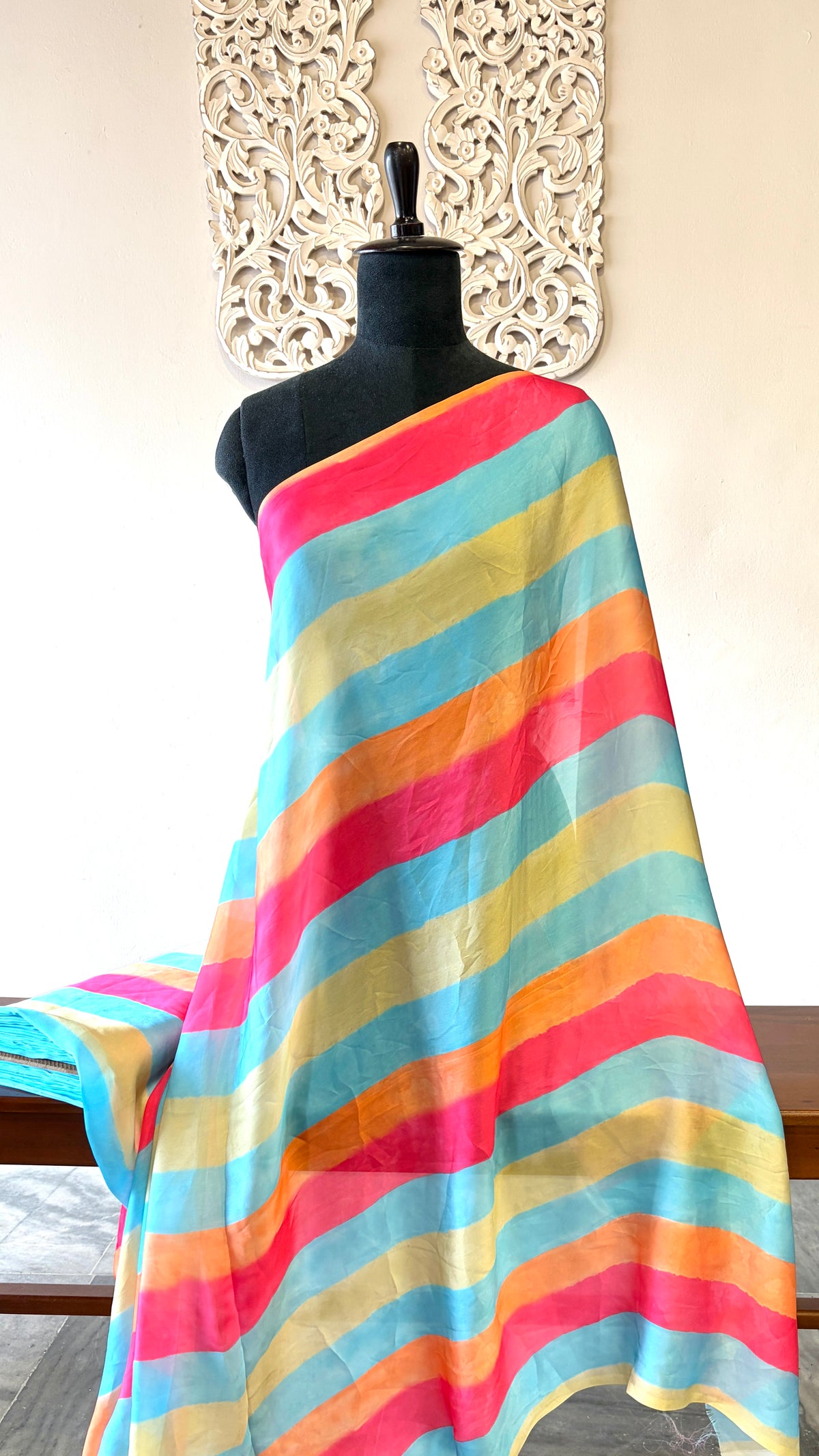 Printed satin georgette
