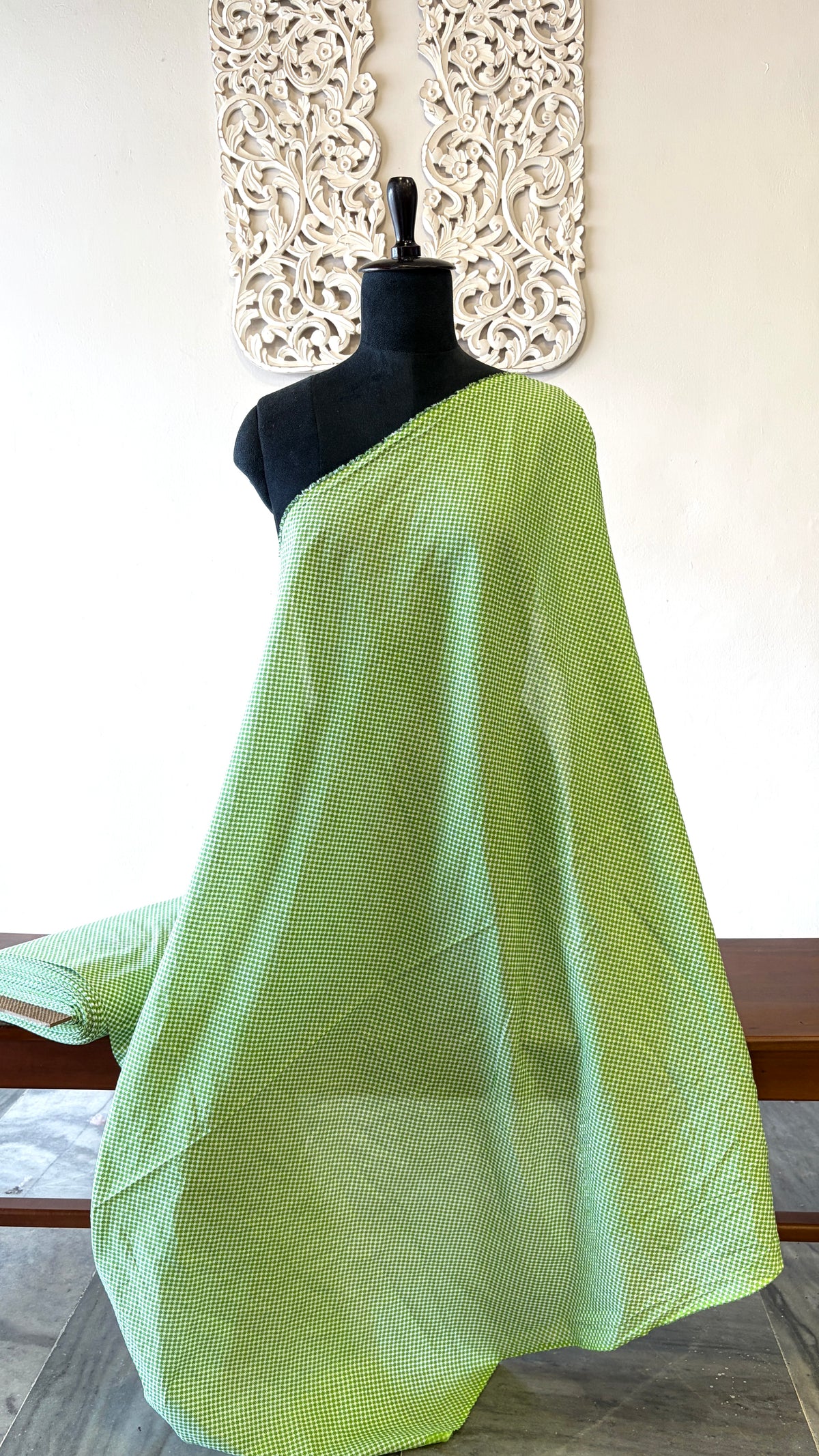 Printed poplin cotton green