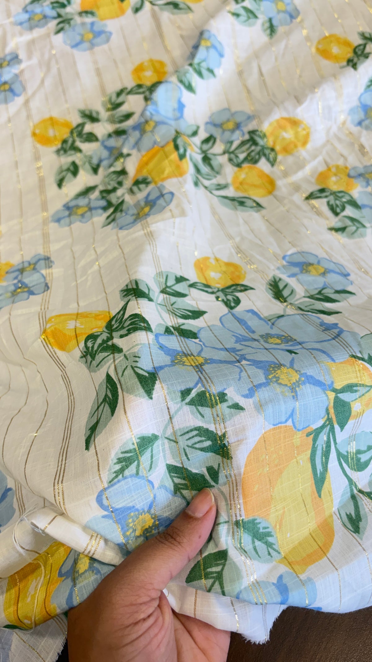 Printed slub cotton