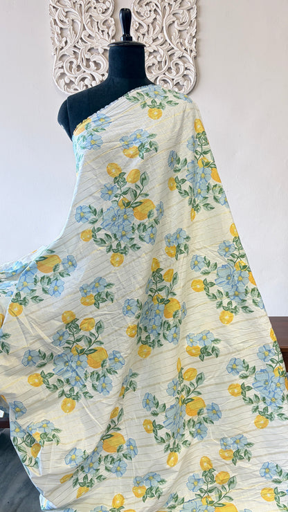Printed slub cotton