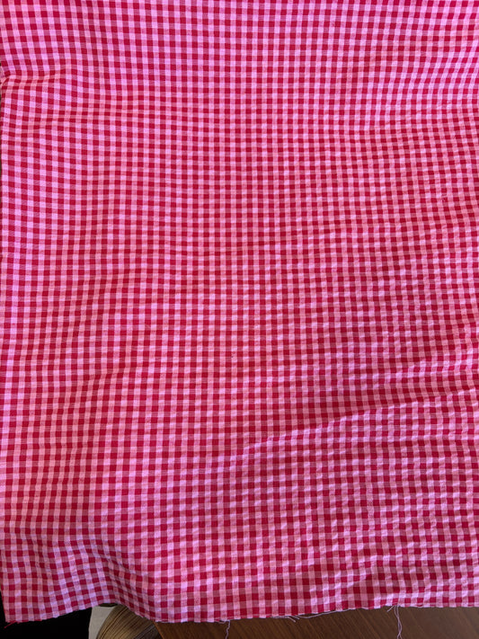 Cotton seersucker red and Pink