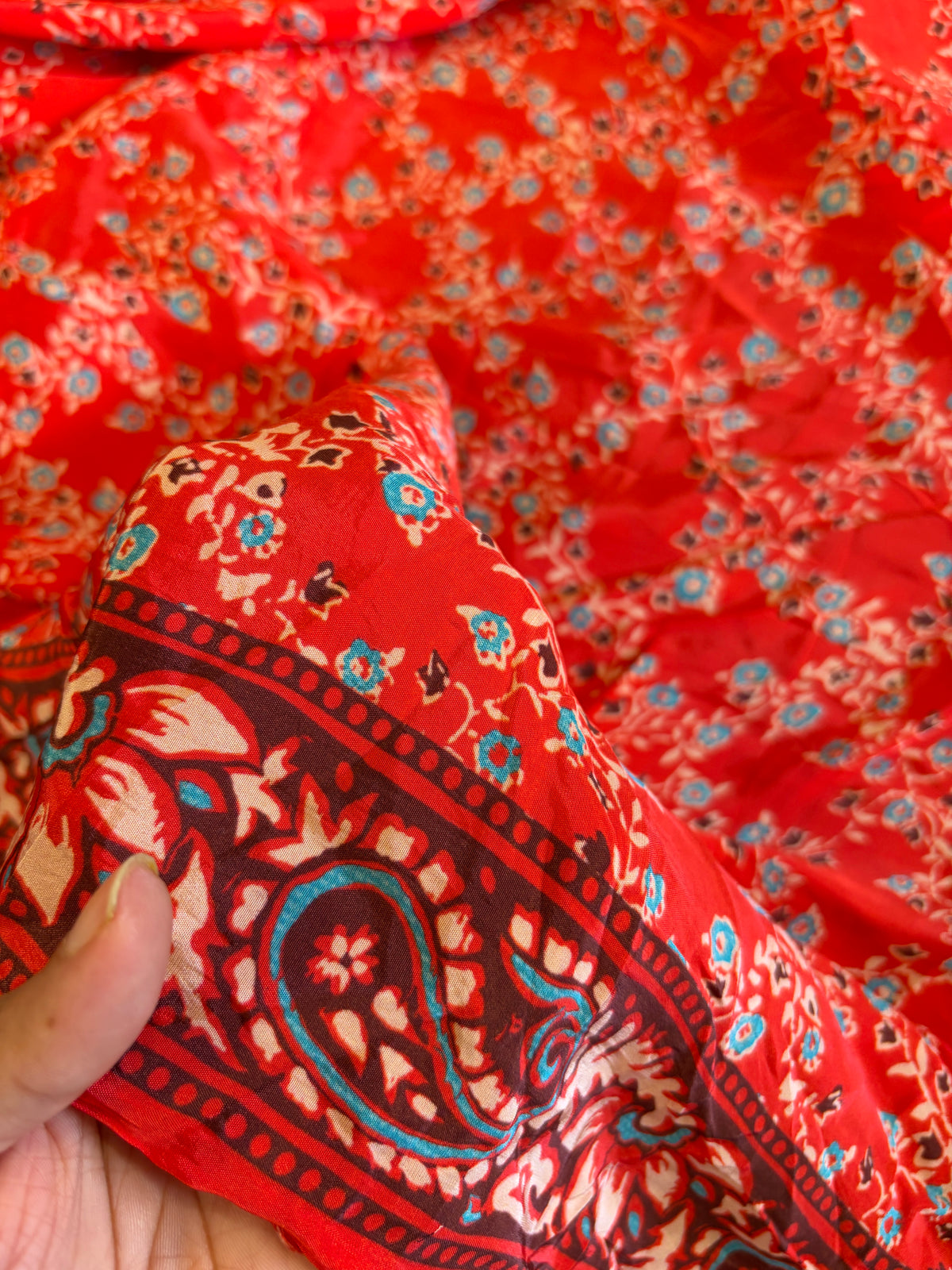 Printed natural crepe
