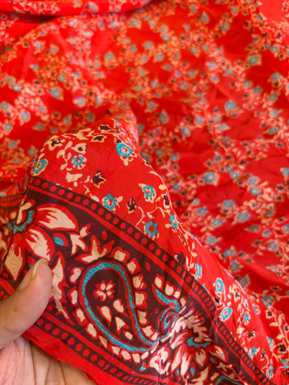 Printed natural crepe