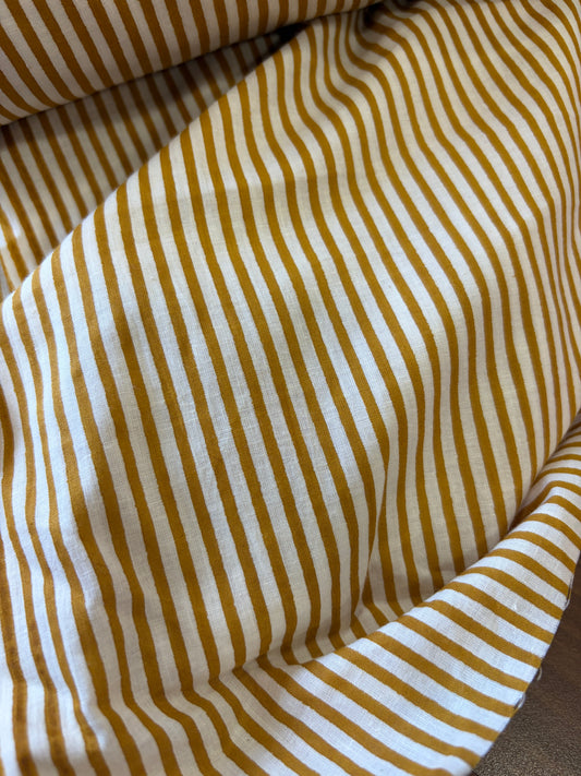 Screen printed jaipur cotton Yellow and white