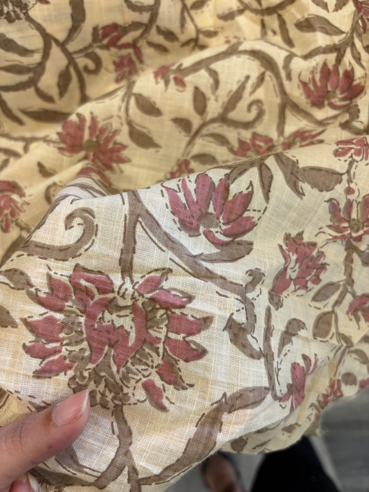 Printed slub cotton