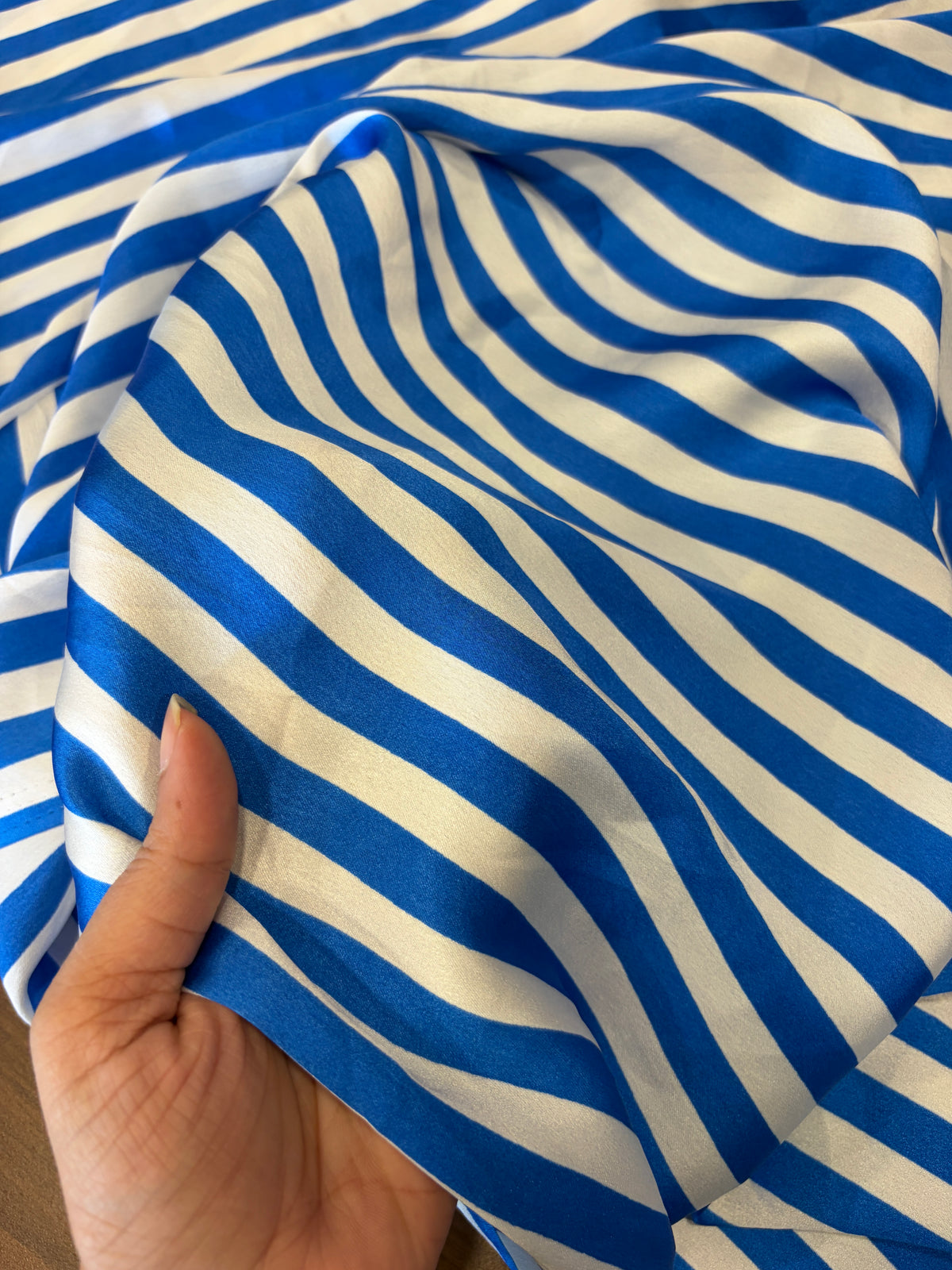Printed satin stripe