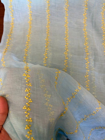 Pure Banarasi mulchanderi Blue