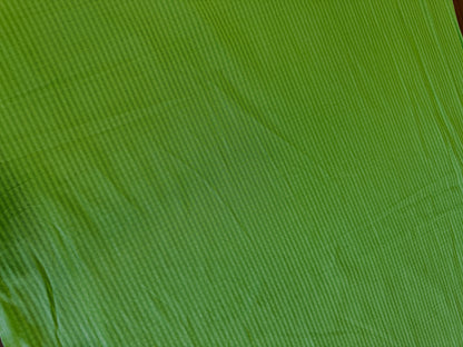Handloom cotton with self check Green