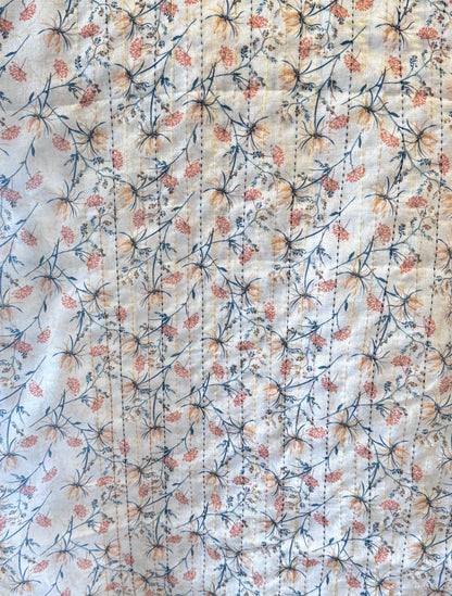 Printed Semi linen with kantha stich