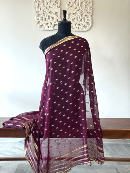 Georgette with lurex weave Grape wine