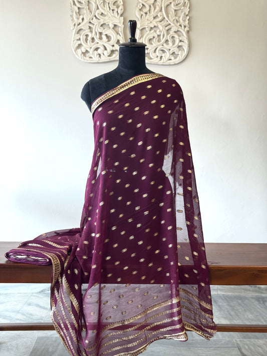 Georgette with lurex weave Grape wine