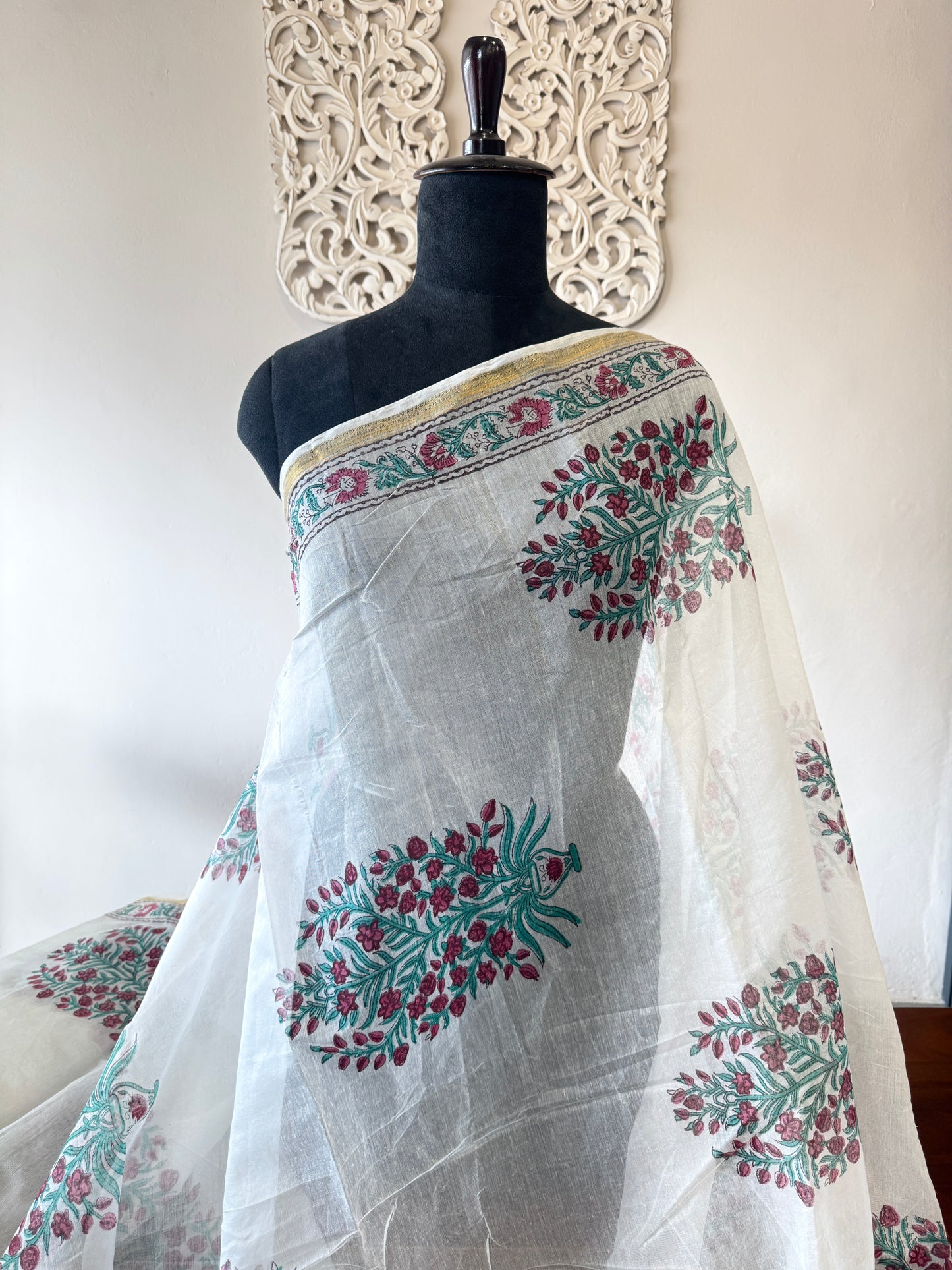 Handblock on chanderi cotton