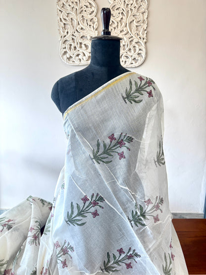 Handblock on chanderi cotton