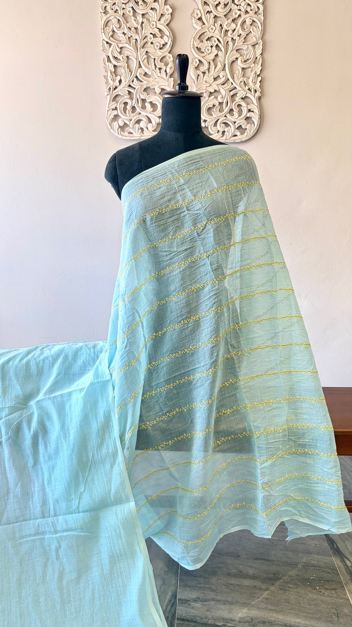 Pure Banarasi mulchanderi Blue