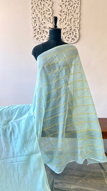 Pure Banarasi mulchanderi Blue