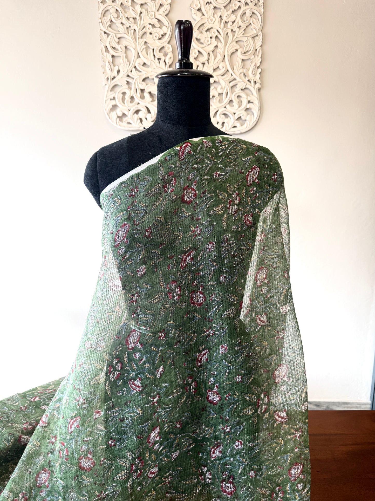 Handblock on Kota Fabric