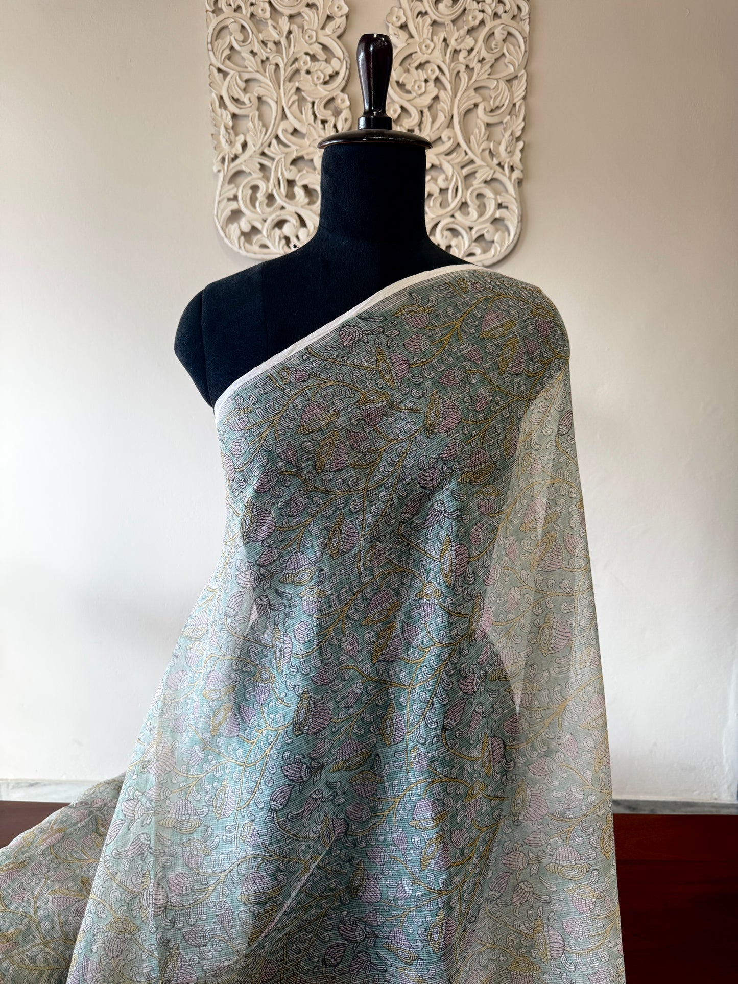 Handblock on Kota Fabric