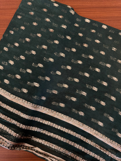 Georgette with lurex weave Green