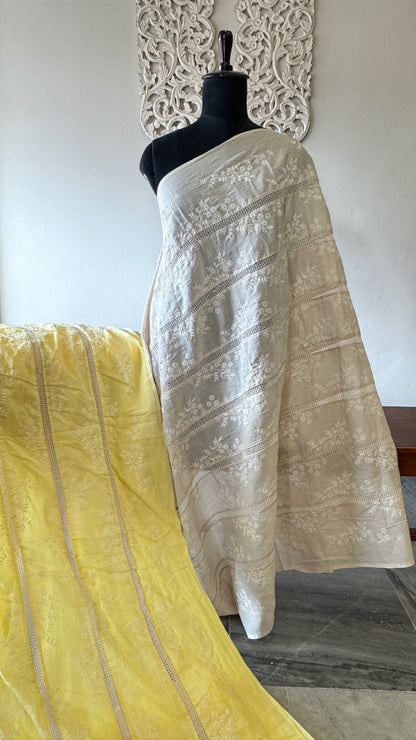 Mulcotton embroidery with crochet lace