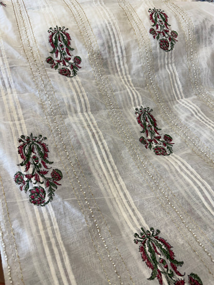 Mulchanderi with handblock and pintex