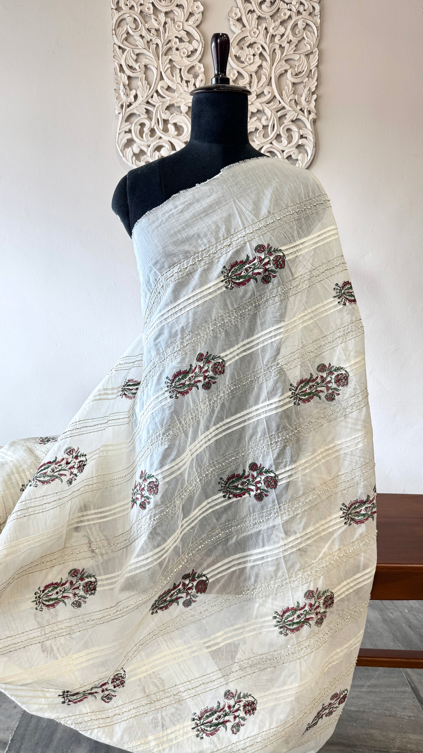 Mulchanderi with handblock and pintex
