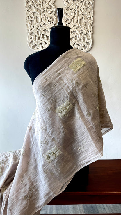 Banarasi Mulchanderi with tissue patch Mauve