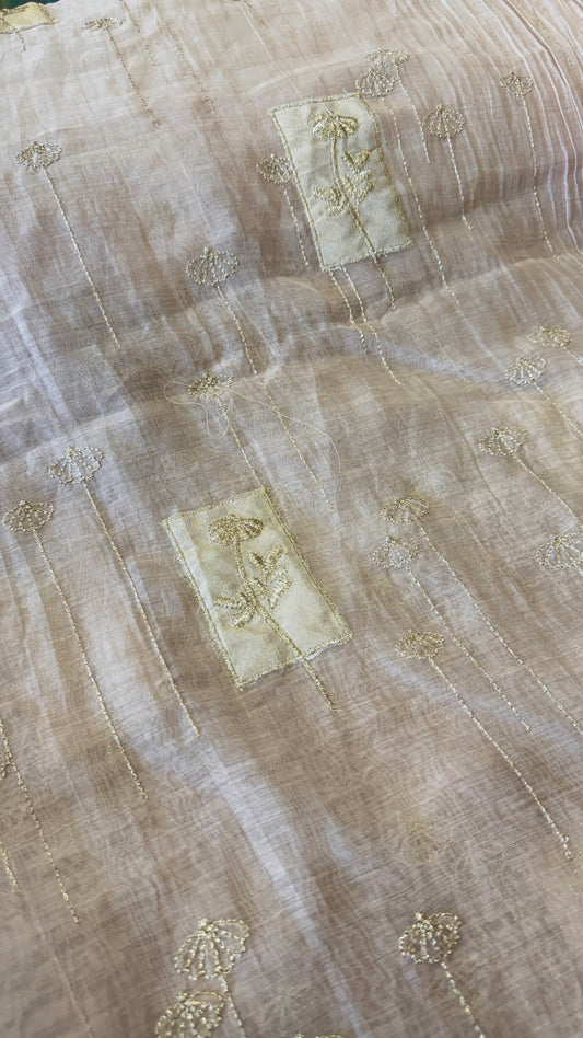 Banarasi Mulchanderi with tissue patch Mauve