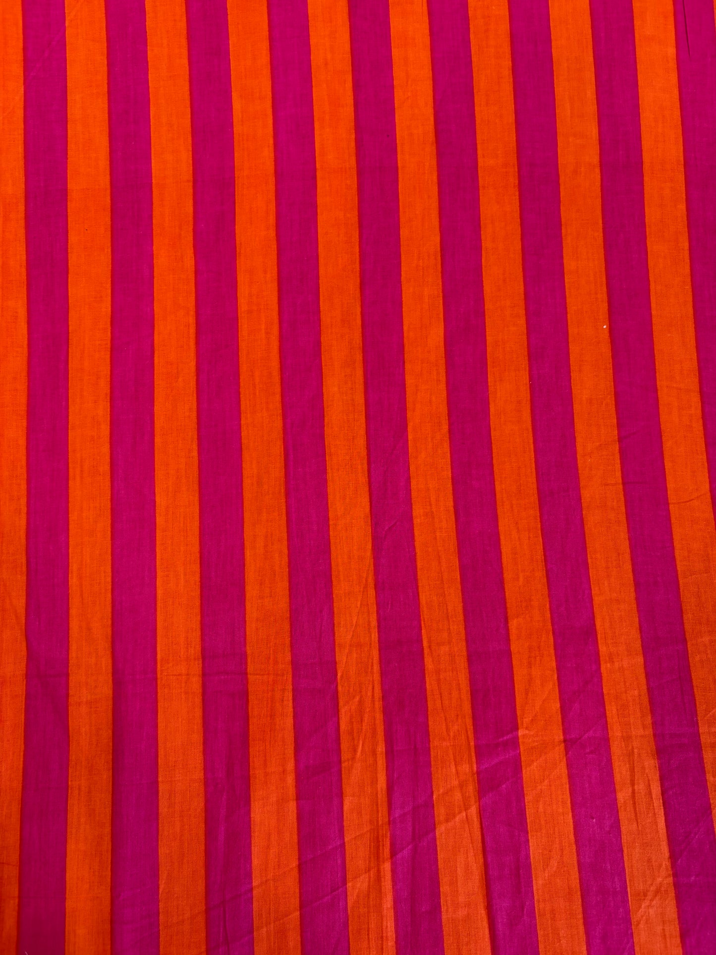 Screen printed cotton Pink and Orange stripe