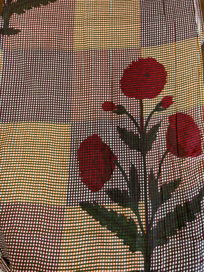 Screen printed cotton Red