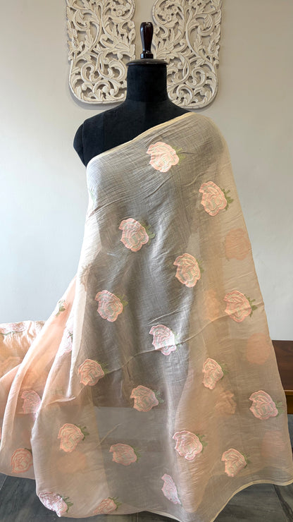 Banarasi Mulchanderi with applique