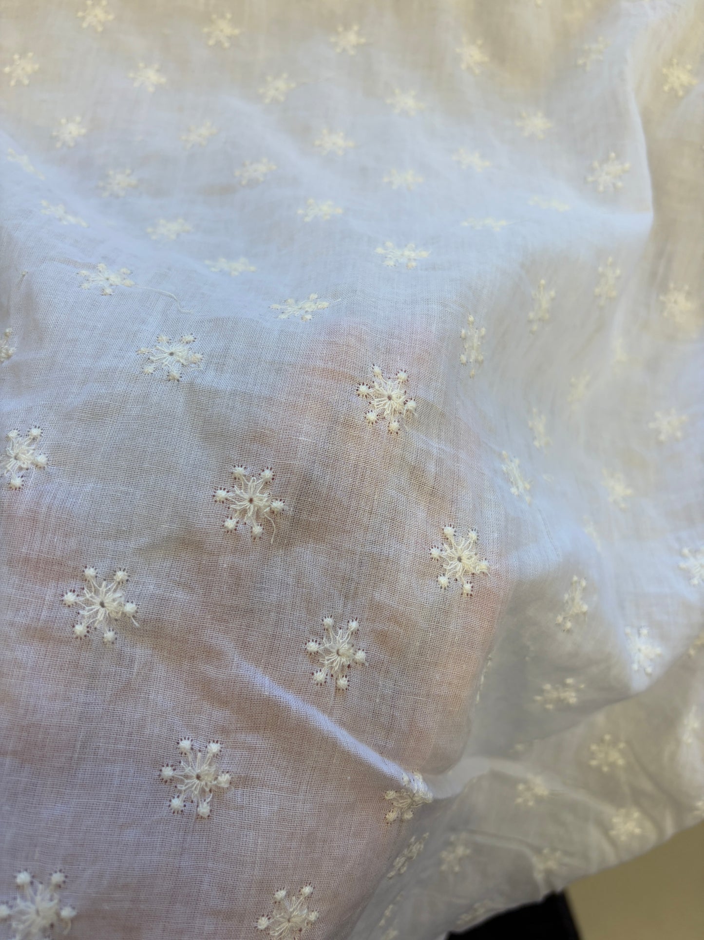 Pure white embroidery
