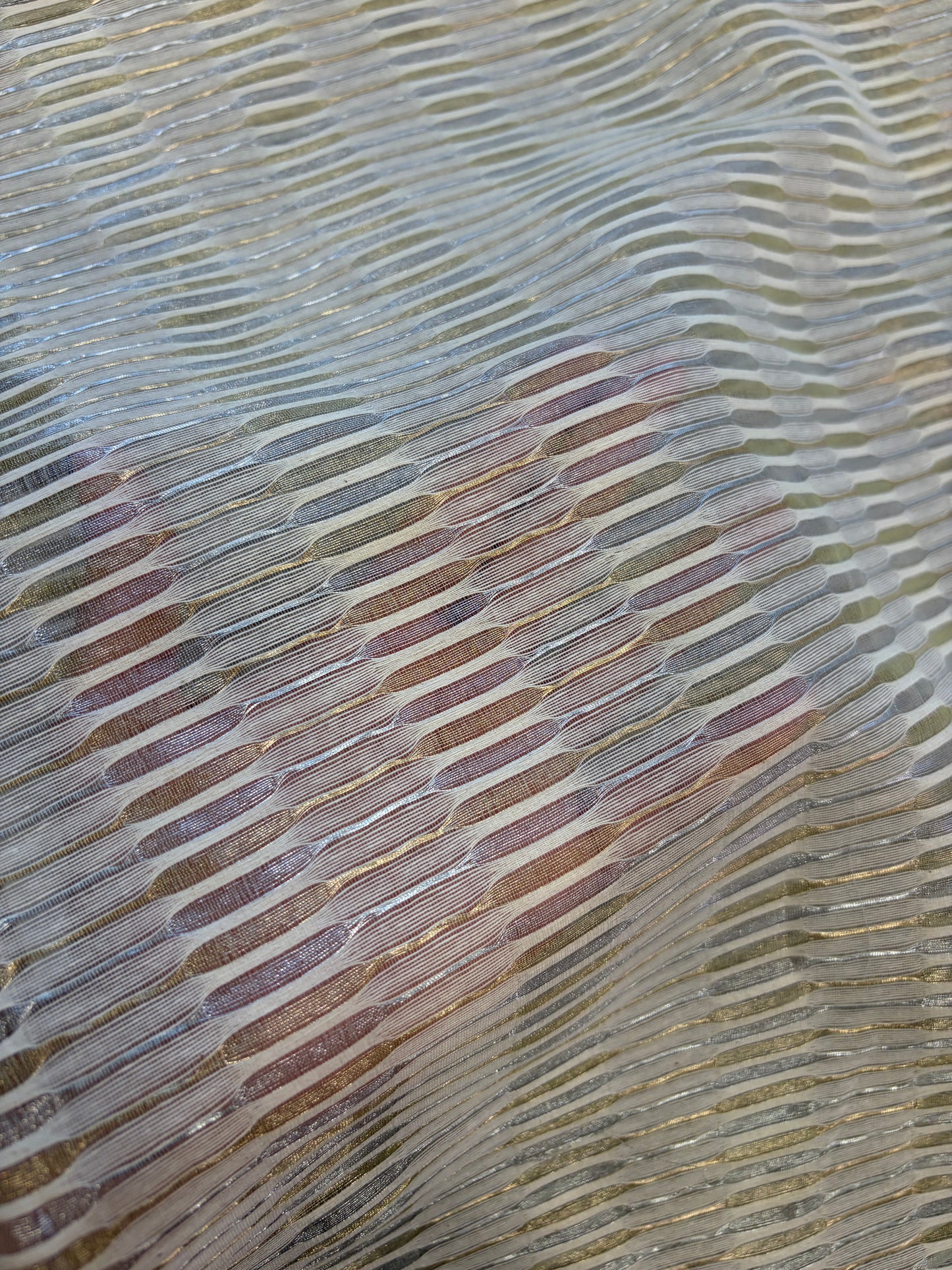 Cotton with gold silver thread weaving