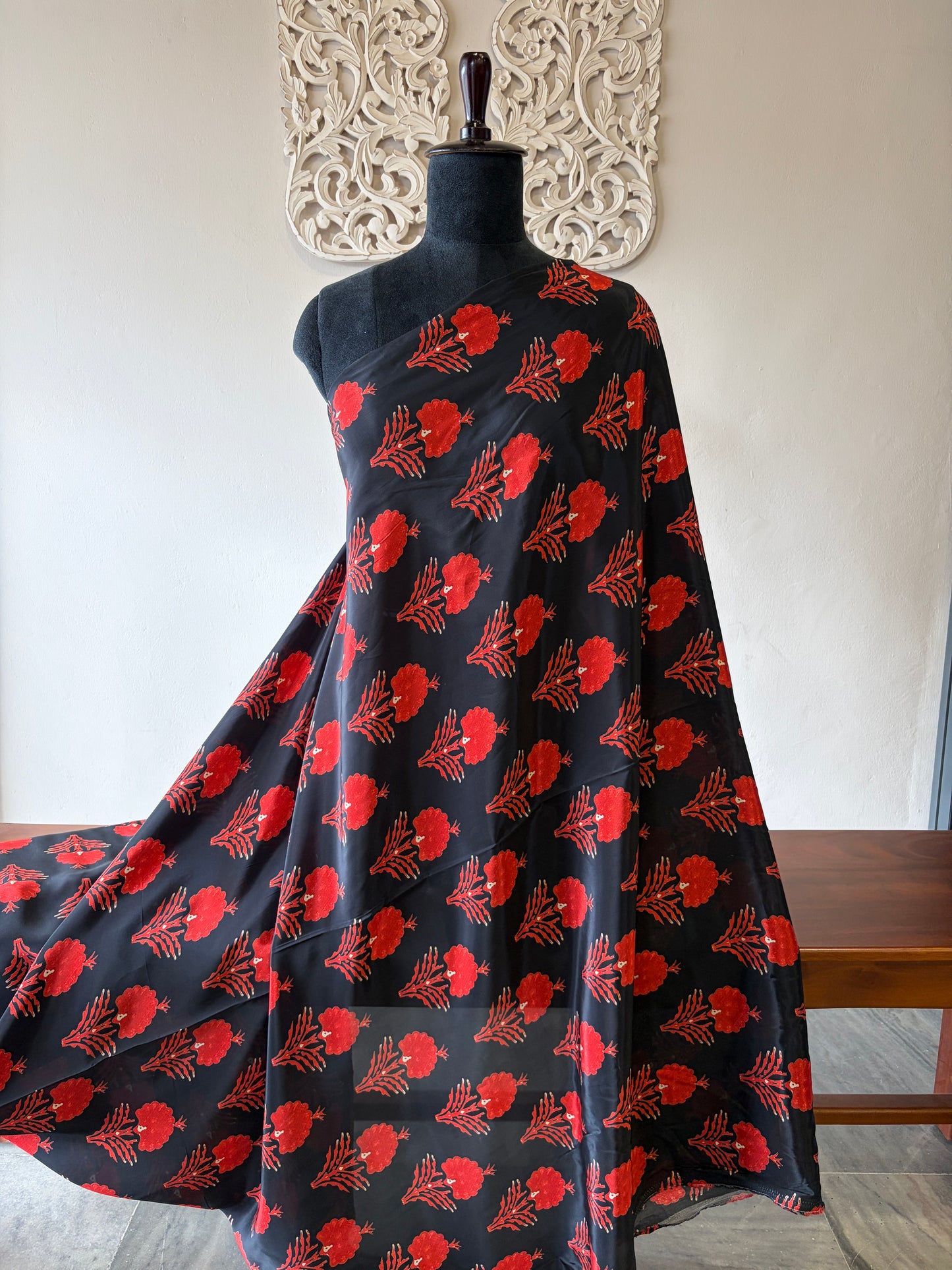 Printed natuaral crepe
