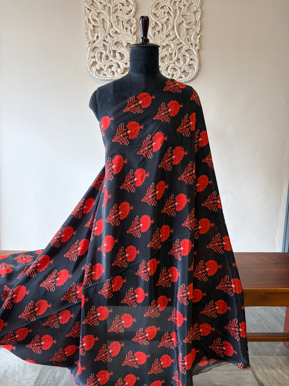 Printed natuaral crepe