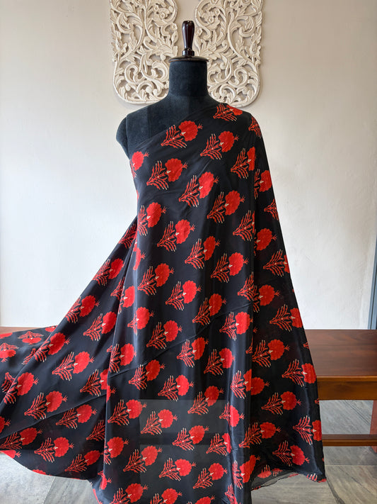 Printed natuaral crepe