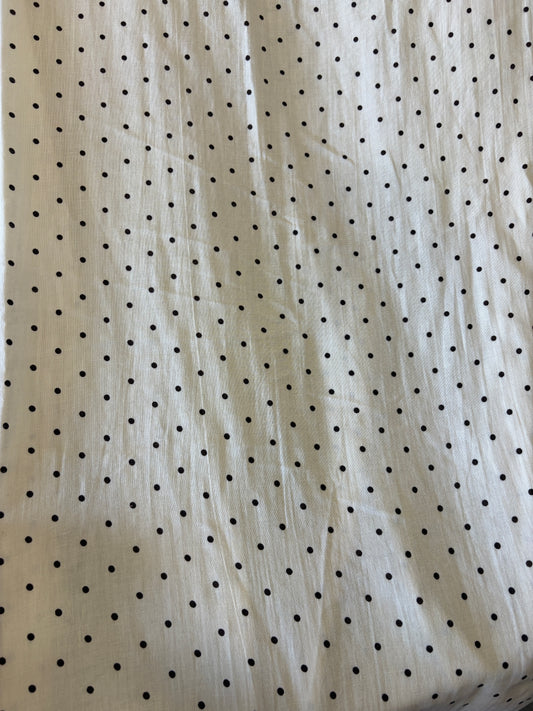 Muslin cotton with black polka prints