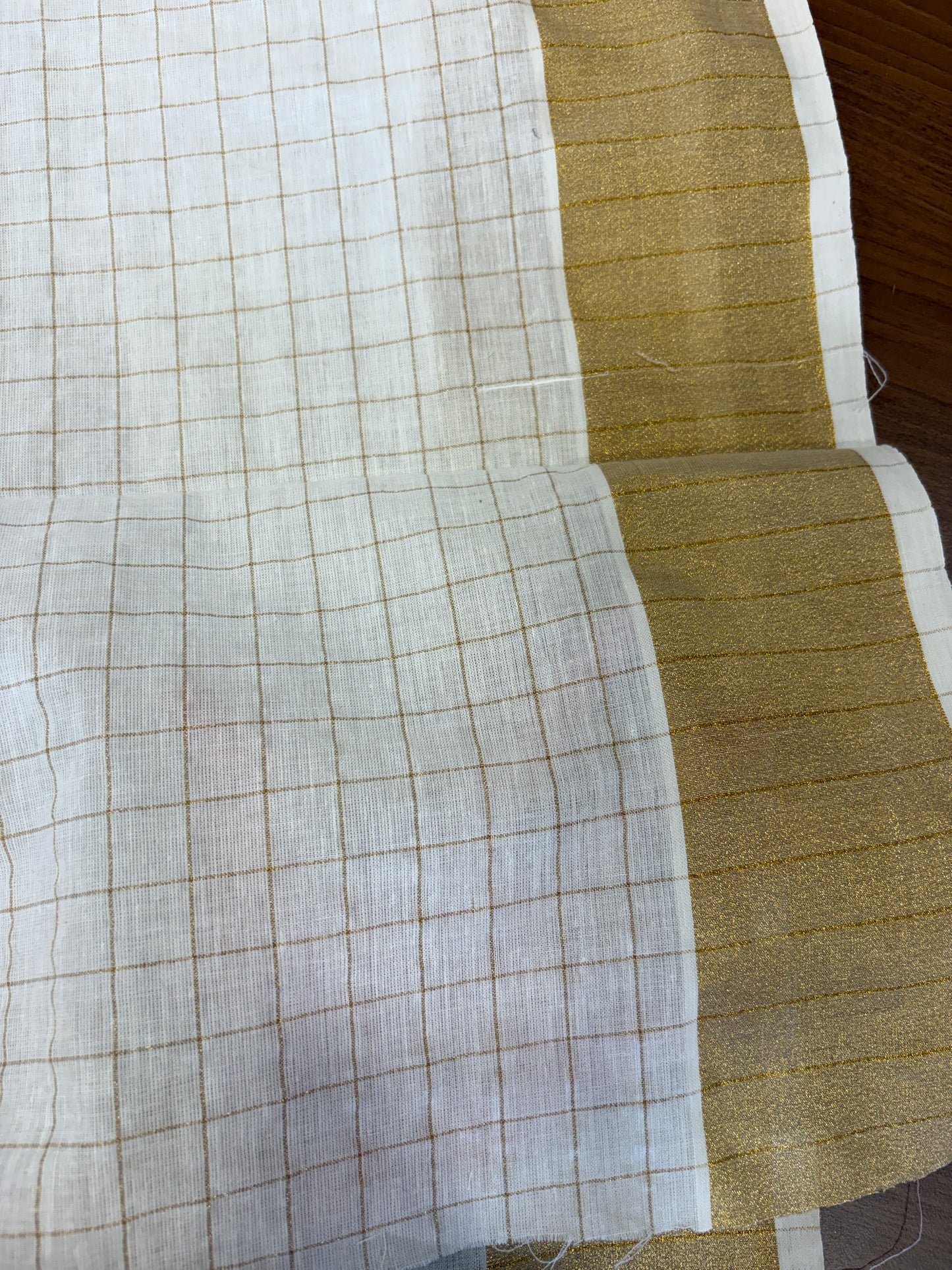 South cotton zari check with two side border