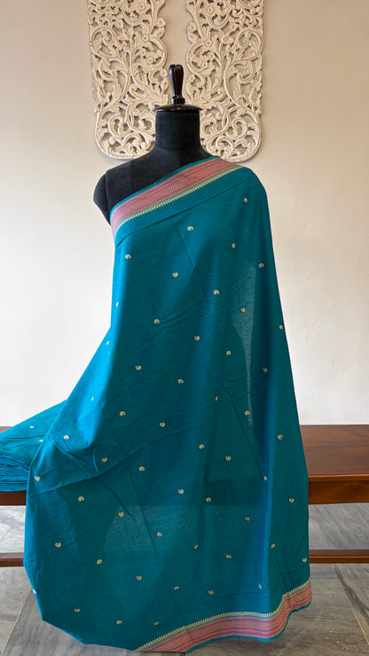 South Cotton with Mansavi border Blue