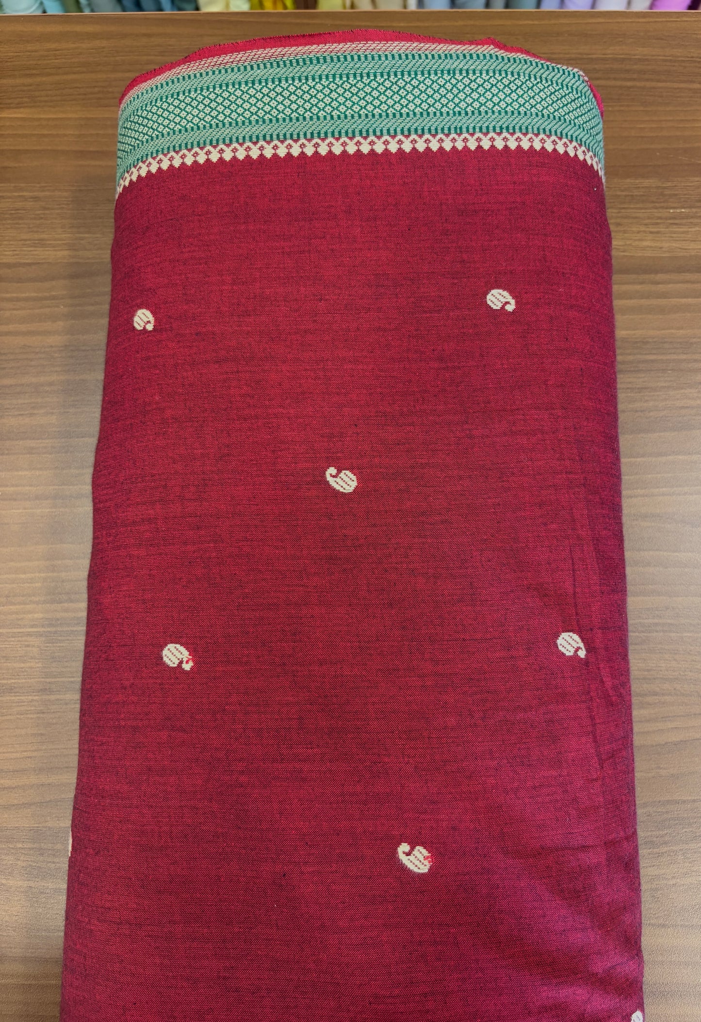 South Cotton with Mansavi border Maroon