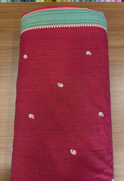 South Cotton with Mansavi border Maroon