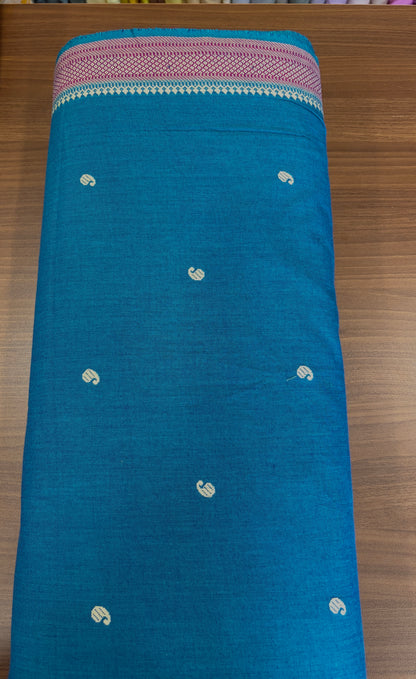 South Cotton with Mansavi border Blue