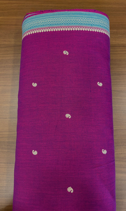 South Cotton with Mansavi border Magenta
