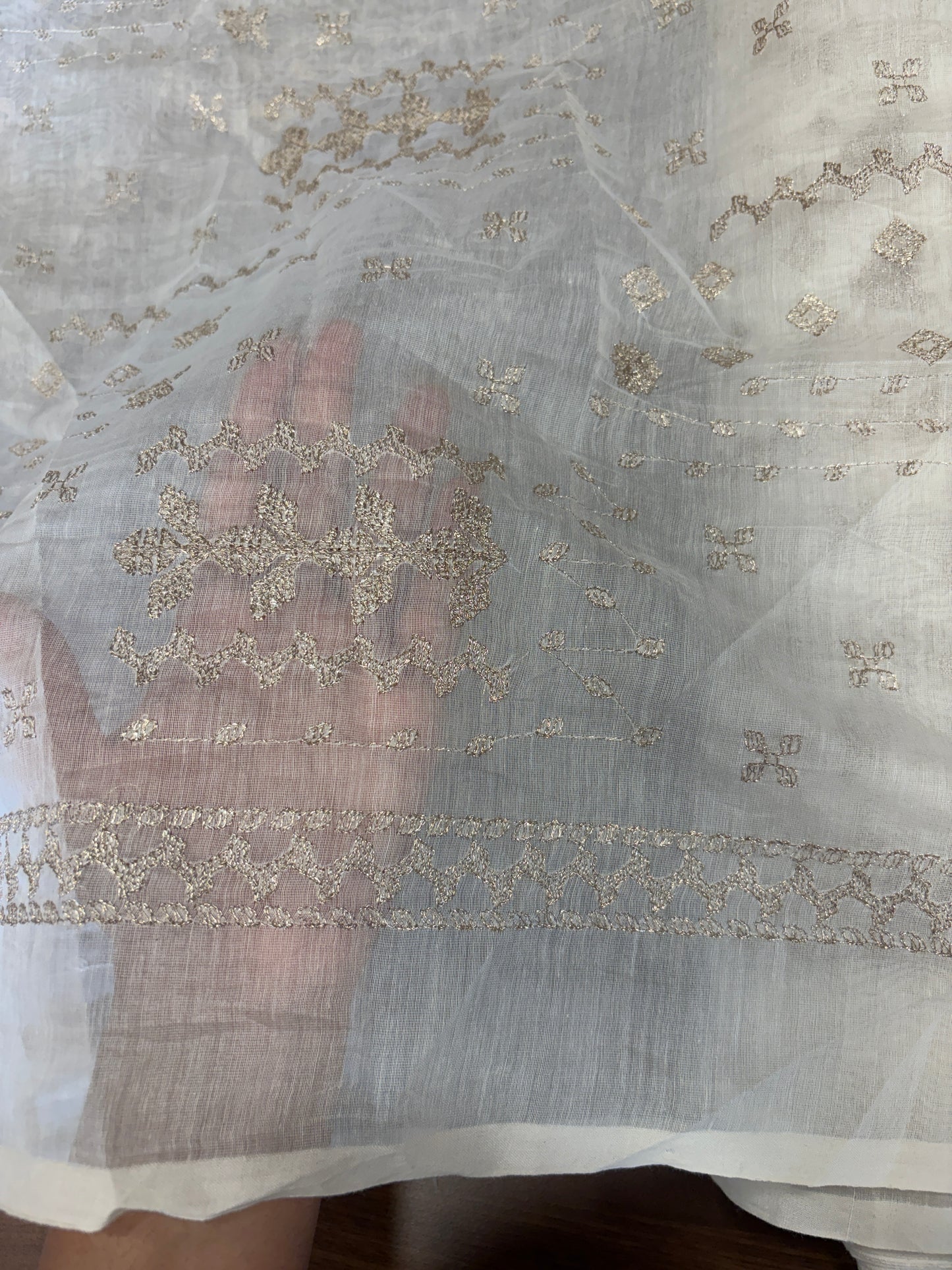 Dyeable Banarasi mulchanderi with border