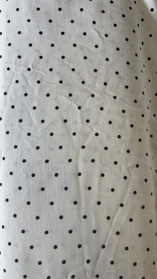 Muslin cotton with black polka prints