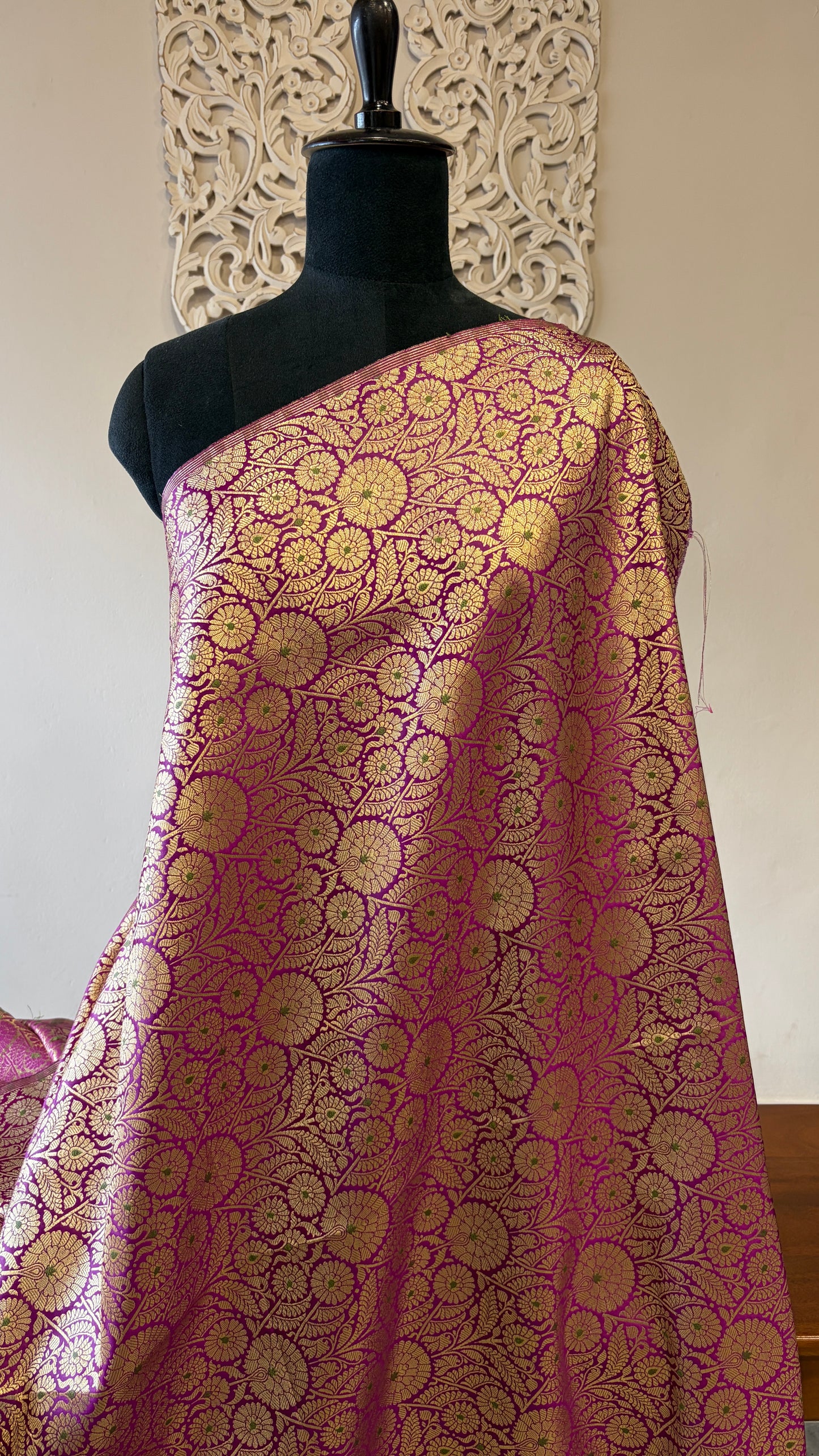 Semi banarasi brocade Magenta