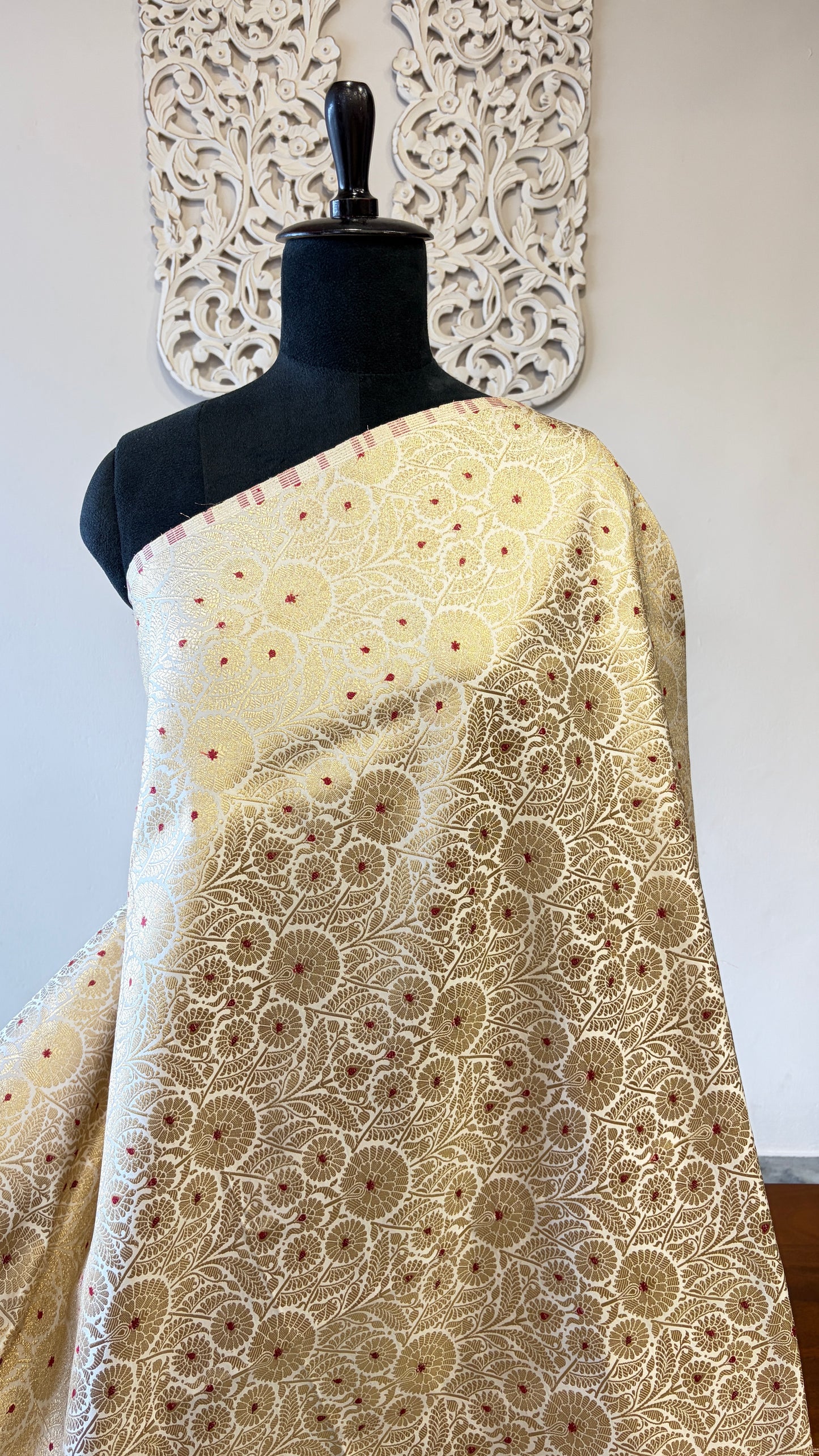 Semi banarasi brocade off-white
